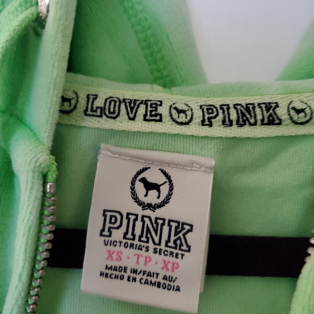 PINK XS Sweatshirt Lime Green - Picture 8 of 10